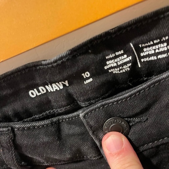 Old Navy black jeans size  10 tall - Picture 3 of 6